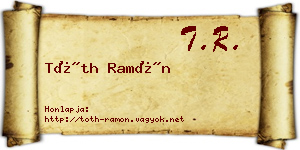 Tóth Ramón névjegykártya